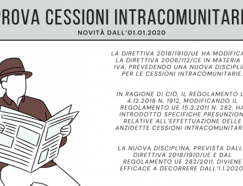 Prova delle cessioni intracomunitarie – Novità dall’01.01.2020